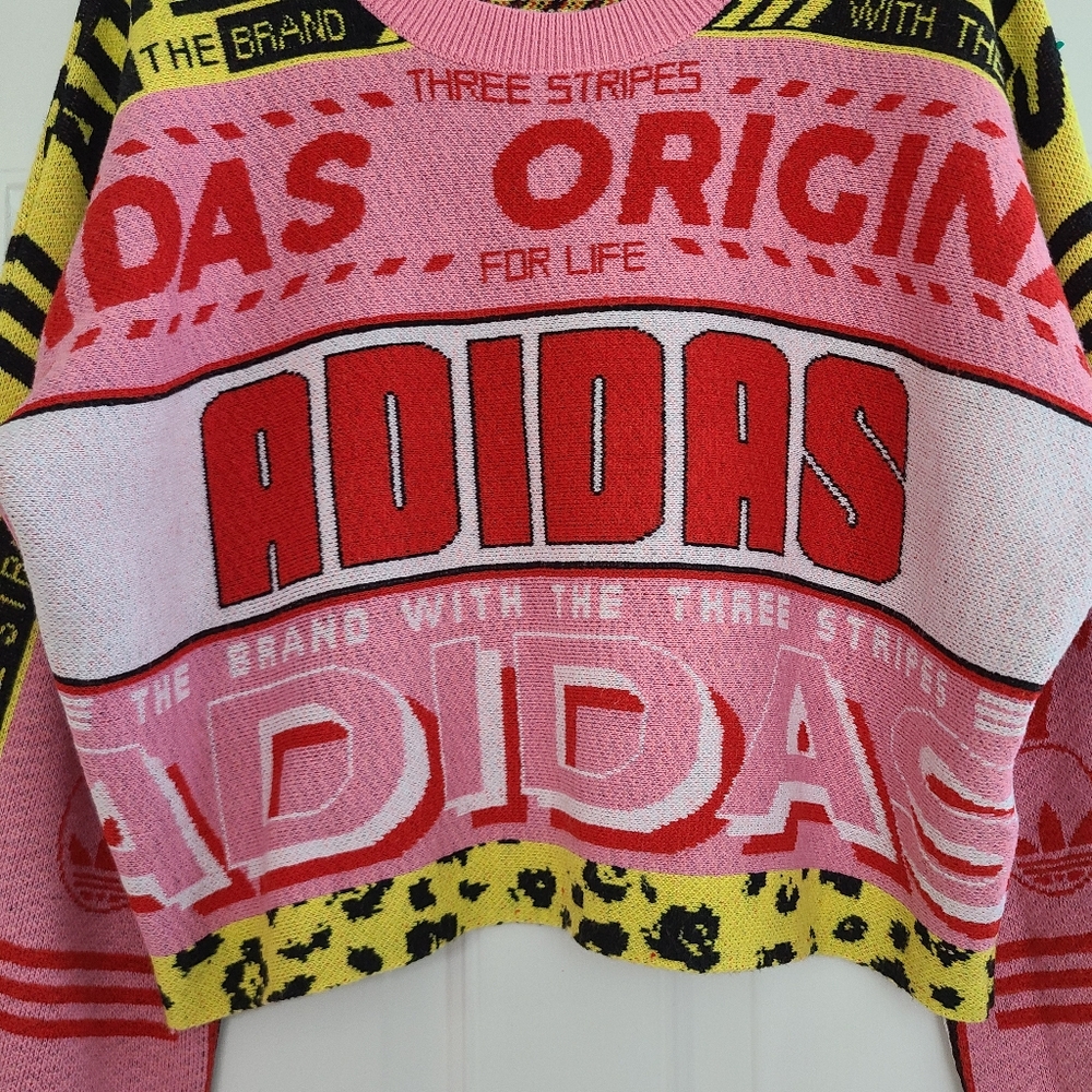 adidas Pink & Yellow Graphic Crewneck Sweater - Picture 5 of 13